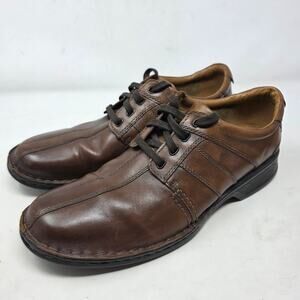 Clarks Mens Leather Sneakers Casual Dress Size 11.5 Versatile Shoes